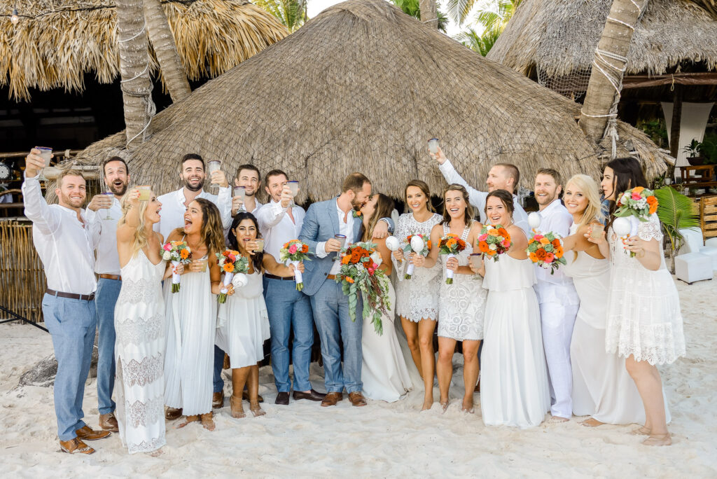Wedding party portraits from destination wedding in Tulum, Mexico | Why Hiring an Expert Destination Wedding Planner is a Must